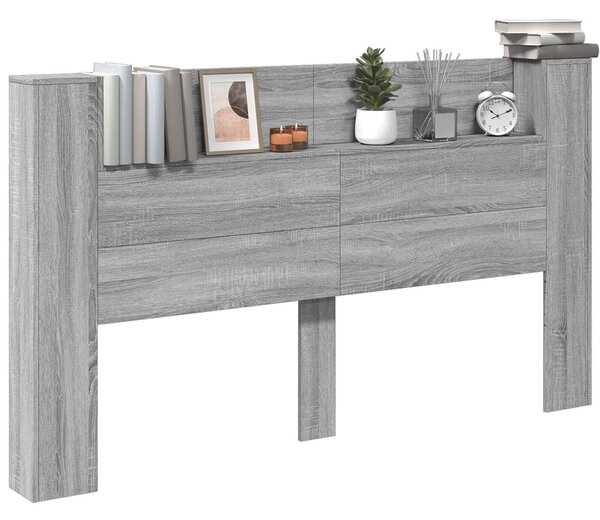 VidaXL Fejtámla polcokkal Szürke Sonoma 180 x 16,5 x 103,5 cm Faanyag