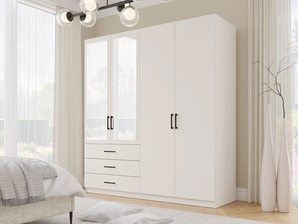 Gardróbszekrény Fungar, Laminált forgácslap, 215x196x60cm, Kasmír