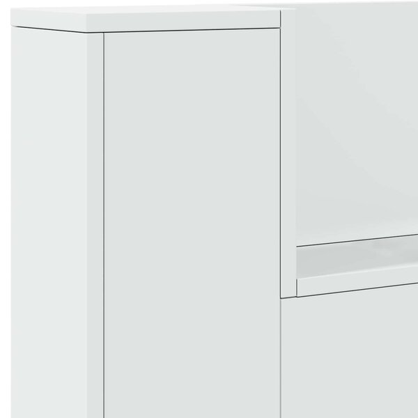 VidaXL Fejtámla LED -es lámpákkal Fehér 140 x 16,5 x 103,5 cm Faanyag