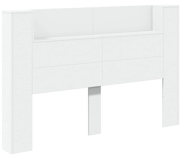 VidaXL Fejtámla LED -es lámpákkal Fehér 160 x 16,5 x 103,5 cm Faanyag