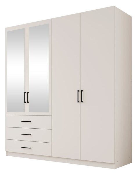 Gardróbszekrény Fungar, Laminált forgácslap, 215x196x60cm, Kasmír