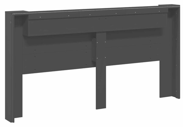 VidaXL Fejtámla LED -es lámpákkal Fekete 200 x 16,5 x 103,5 cm Faanyag