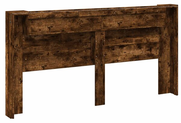 VidaXL Fejtámla polcokkal Füstölt tölgy 200 x 16,5 x 103,5 cm Faanyag