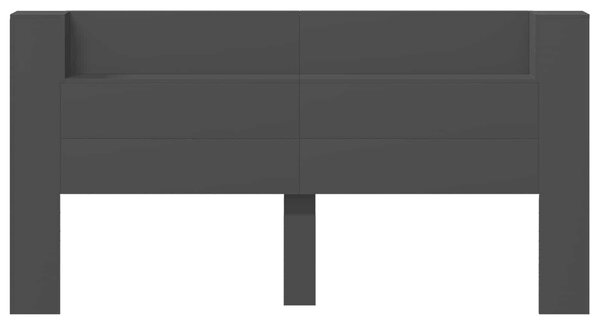 VidaXL Fejtámla LED -es lámpákkal Fekete 200 x 16,5 x 103,5 cm Faanyag