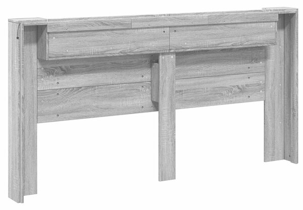 VidaXL Fejtámla polcokkal Szürke Sonoma 200 x 16,5 x 103,5 cm Faanyag