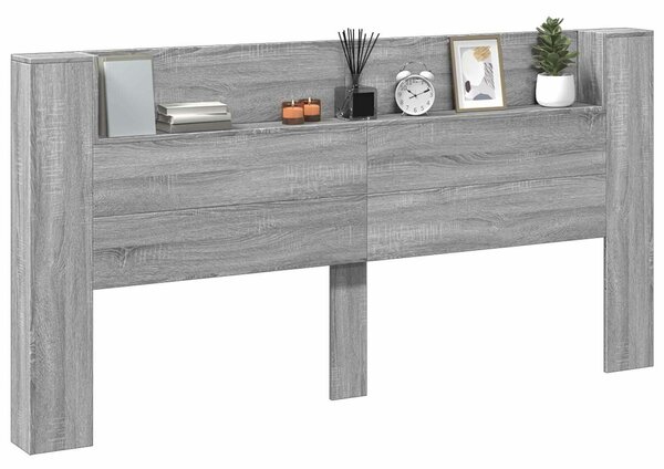 VidaXL Fejtámla polcokkal Szürke Sonoma 200 x 16,5 x 103,5 cm Faanyag