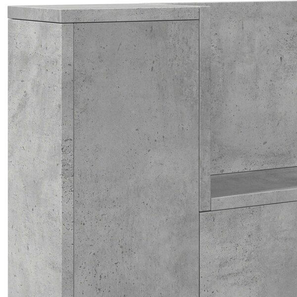 VidaXL Fejtámla polcokkal Beton Szürke 180 x 16,5 x 103,5 cm Faanyag