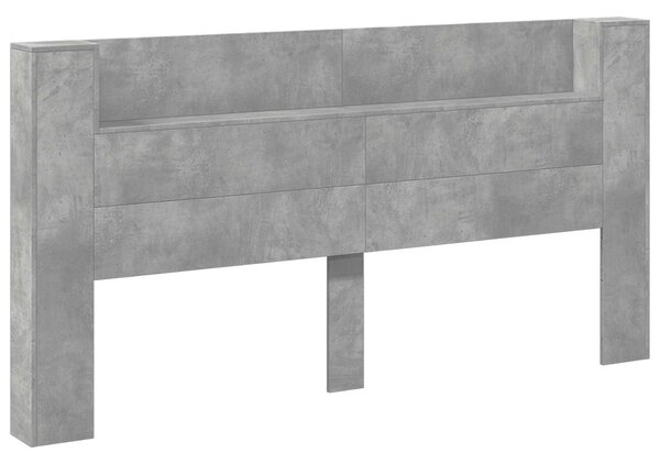 VidaXL Fejtámla polcokkal Beton Szürke 200 x 16,5 x 103,5 cm Faanyag