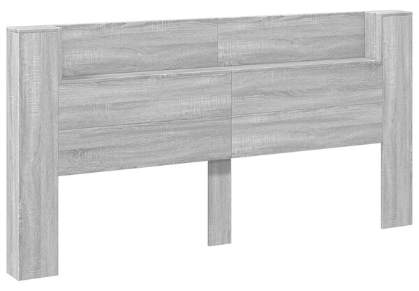 VidaXL Fejtámla polcokkal Szürke Sonoma 200 x 16,5 x 103,5 cm Faanyag