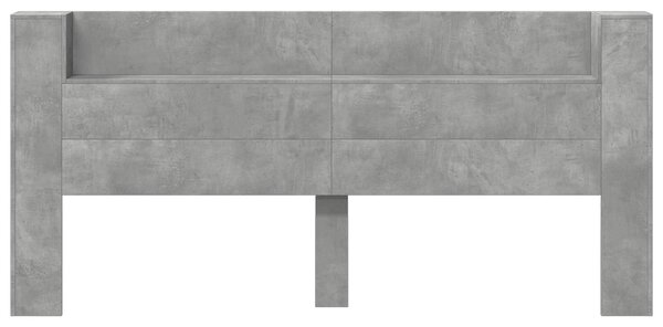 VidaXL Fejtámla polcokkal Beton Szürke 200 x 16,5 x 103,5 cm Faanyag