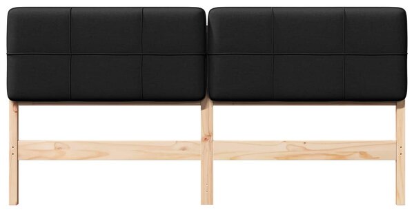 VidaXL Kárpitozott fejtámla Barna és fekete 180 cm Tömör fenyőfa