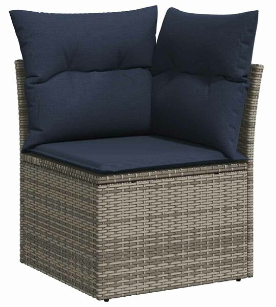 VidaXL 14 db szürke polyrattan kerti kanapégarnitúra párnákkal