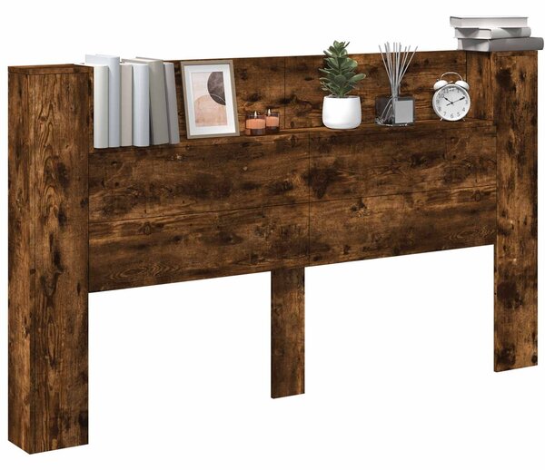 VidaXL Fejtámla polcokkal Füstölt tölgy 180 x 16,5 x 103,5 cm Faanyag