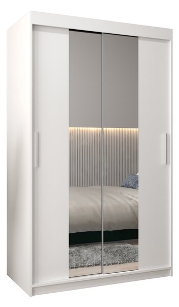 Ruhásszekrény 120 cm Toki 1 (matt fekete + matt fehér)