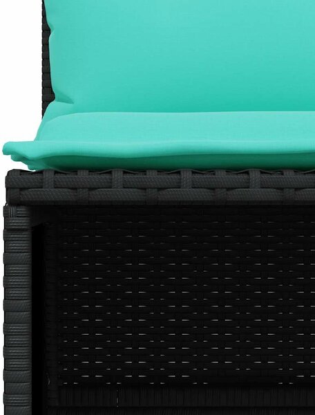 VidaXL 4 db fekete polyrattan kerti kanapégarnitúra párnákkal