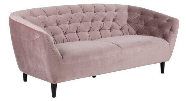 Chesterfield kanapé Norsica 232, Kárpit, 78x191x84cm, Poros rózsaszín, Részben összeszerelt, Kaucsuk