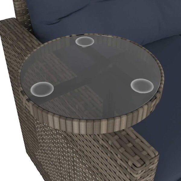 VidaXL 3 db szürke polyrattan kerti kanapégarnitúra párnákkal