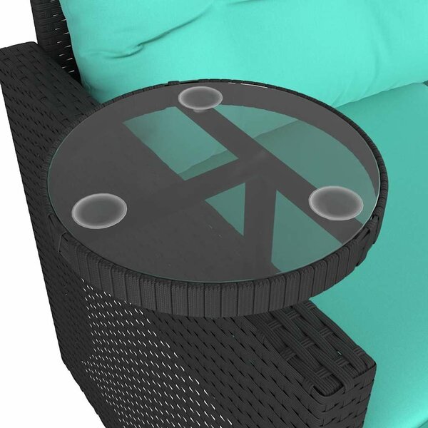 VidaXL 3 db fekete polyrattan kerti kanapégarnitúra párnákkal