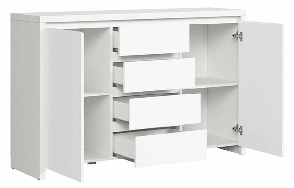 Komód Nolroma 103, Laminált forgácslap, 92x144x41cm, Fehér