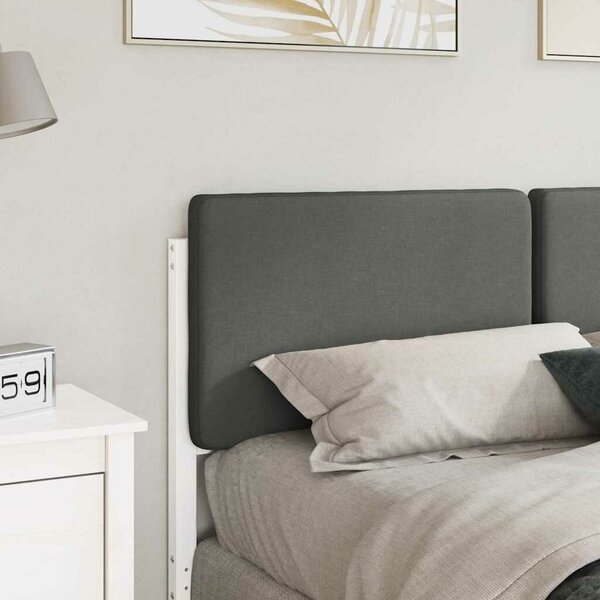 VidaXL Kárpitozott fejtámla fejtámlával Fehér és világosszürke 150 cm