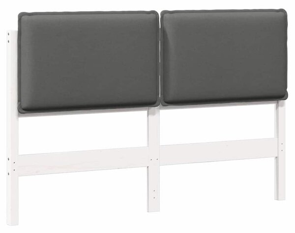 VidaXL Kárpitozott fejtámla fejtámlával Fehér és világosszürke 160 cm