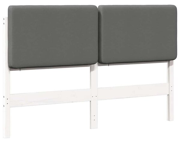 VidaXL Kárpitozott fejtámla fejtámlával Fehér és világosszürke 150 cm
