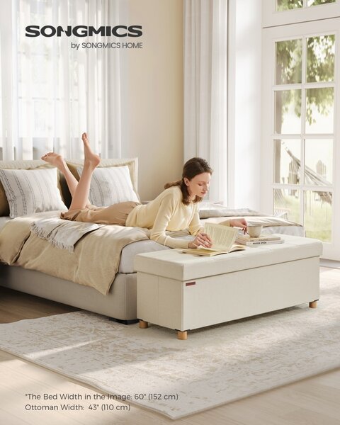 Bancuta hol cufar cu depozitare Melisa Crem 110x38x40 cm