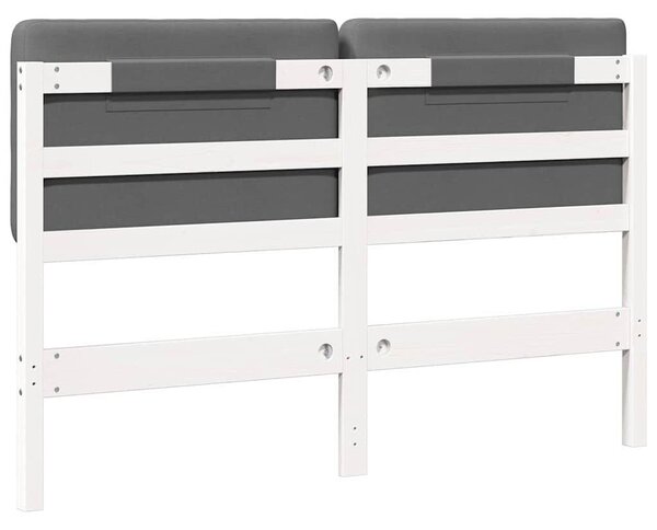 VidaXL Kárpitozott fejtámla fejtámlával Fehér és világosszürke 150 cm