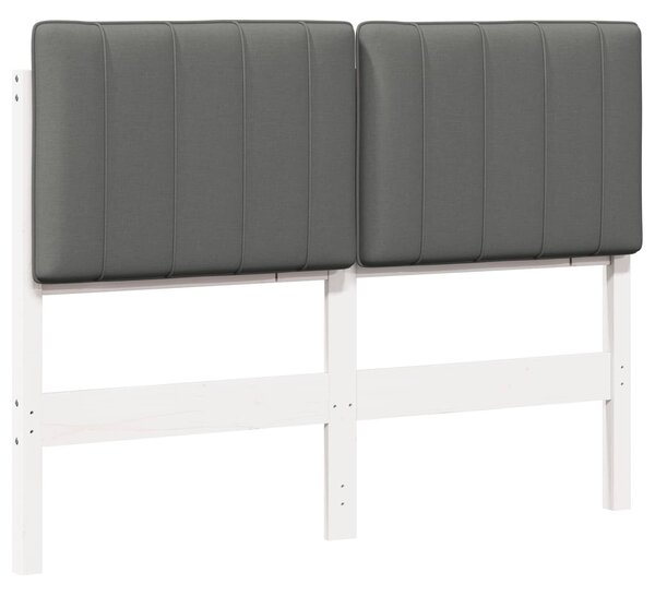 VidaXL Kárpitozott fejtámla fejtámlával Fehér és világosszürke 120 cm