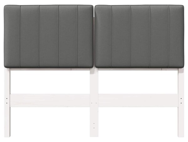 VidaXL Kárpitozott fejtámla fejtámlával Fehér és világosszürke 120 cm