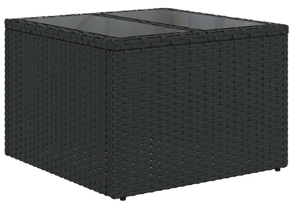 VidaXL 7 részes fekete polyrattan kerti ülőgarnitúra párnával