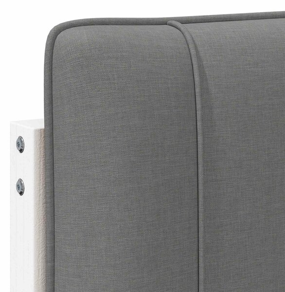 VidaXL Kárpitozott fejtámla fejtámlával Fehér és világosszürke 120 cm