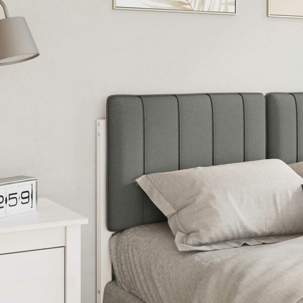 VidaXL Kárpitozott fejtámla fejtámlával Fehér és világosszürke 120 cm