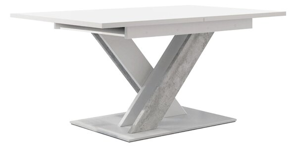 Asztal Decium, 76x80cm, Beton, Fehér