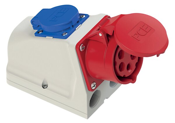 Commel CEE ipari fali dugalj IEC 309 + "schuko" aljzat 16 A 250/400 V ~ IP44