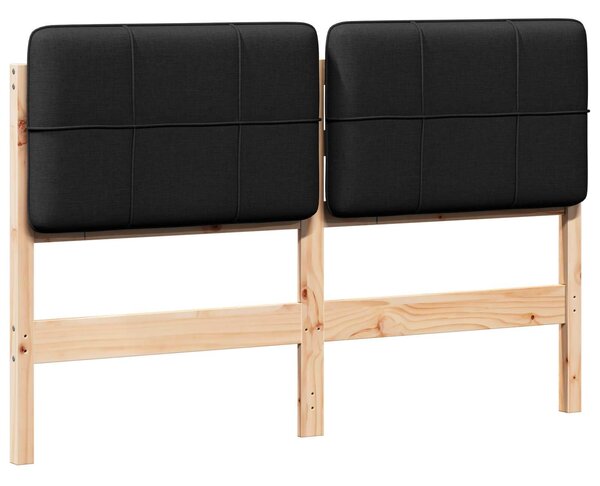 VidaXL Kárpitozott fejtámla Barna és fekete 160 cm Tömör fenyőfa