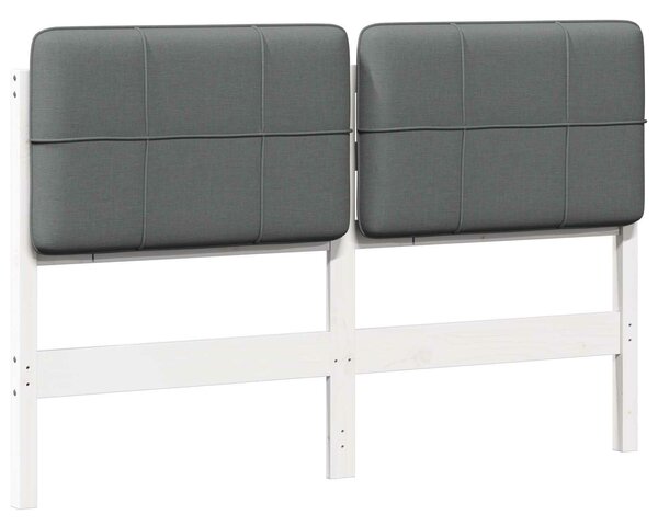 VidaXL Kárpitozott fejtámla fejtámlával Fehér és világosszürke 160 cm