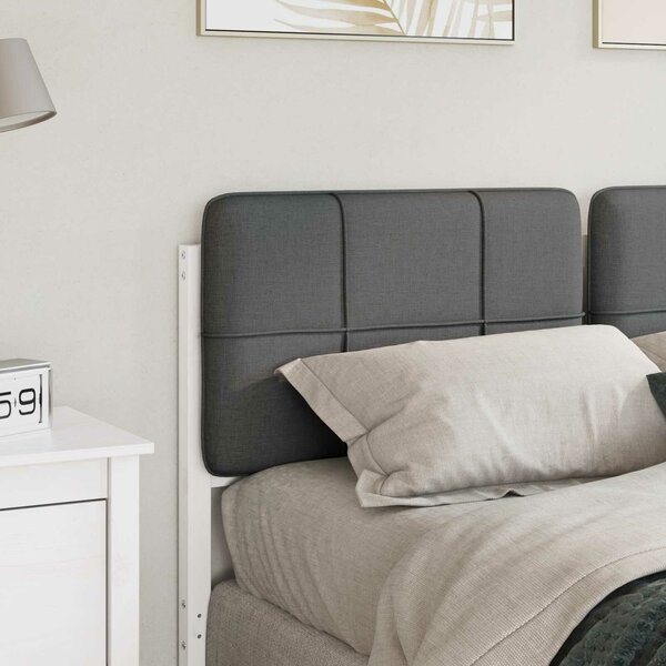 VidaXL Kárpitozott fejtámla fejtámlával Fehér és világosszürke 150 cm