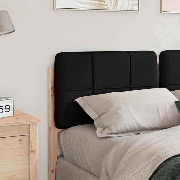 VidaXL Kárpitozott fejtámla Barna és fekete 160 cm Tömör fenyőfa