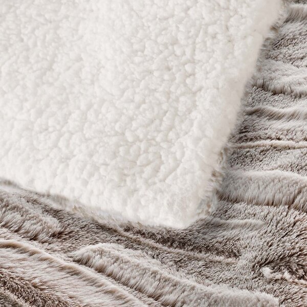 Bézs mikroplüss takaró 180x220 cm Lynx – douceur d'intérieur