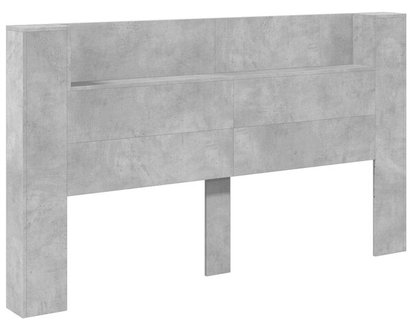VidaXL Fejtámla polcokkal Beton Szürke 180 x 16,5 x 103,5 cm Faanyag