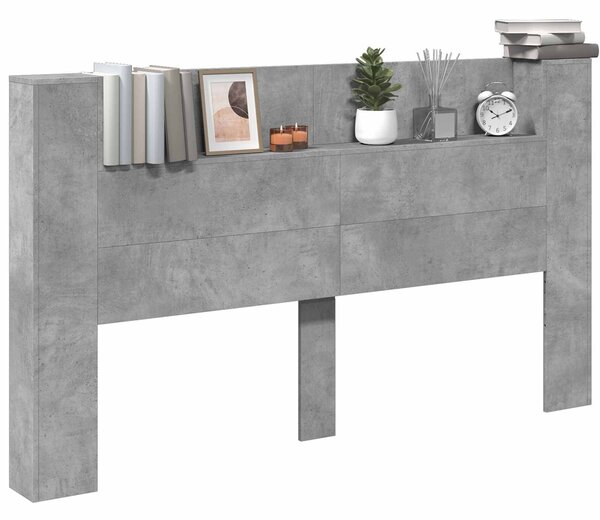 VidaXL Fejtámla polcokkal Beton Szürke 180 x 16,5 x 103,5 cm Faanyag