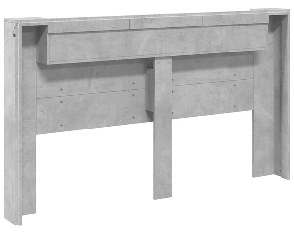 VidaXL Fejtámla polcokkal Beton Szürke 180 x 16,5 x 103,5 cm Faanyag