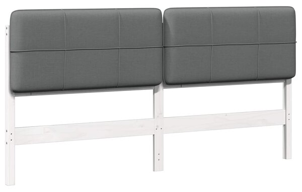 VidaXL Kárpitozott fejtámla fejtámlával Fehér és világosszürke 180 cm