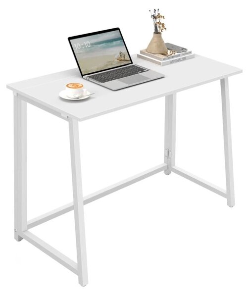 ZARIMO dolgozószoba szett: asztal 80x40 cm, fehér + AVOLA VELVET szék, mustárszínű