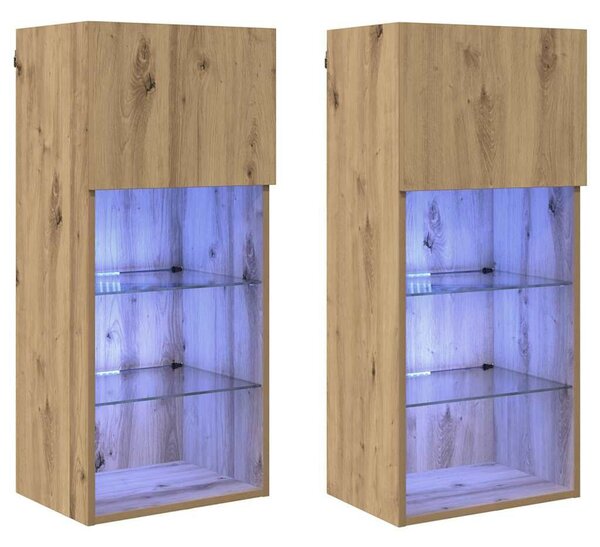 VidaXL Fali TV szekrények 2 pcs Artisan tölgy 40,5 x 30 x 90 cm
