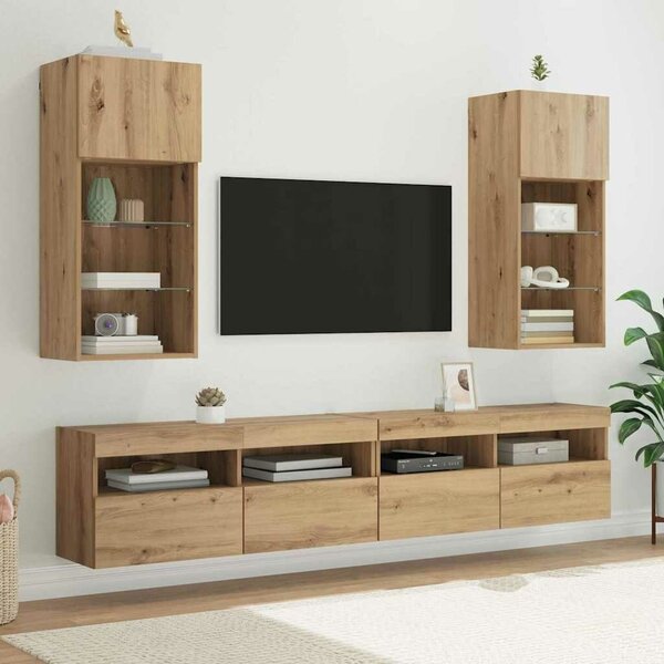 VidaXL Fali TV szekrények 2 pcs Artisan tölgy 40,5 x 30 x 90 cm