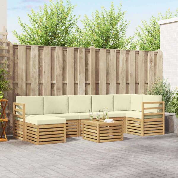 VidaXL Kültéri kanapé szett 8 pcs Fehér és Krém színű 59 x 59 x 37 cm