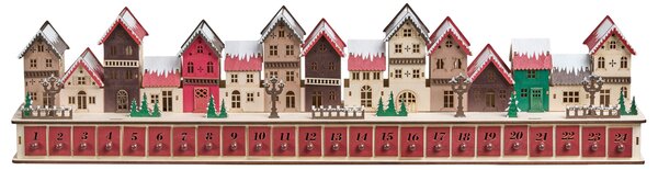 Karácsonyi dekoráció LED ASPERN 18 cm Adventi naptár Piros