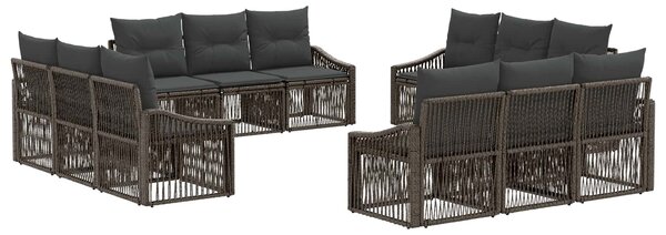 VidaXL Kerti Kanapé Szett 12 pcs Szürke polirattan